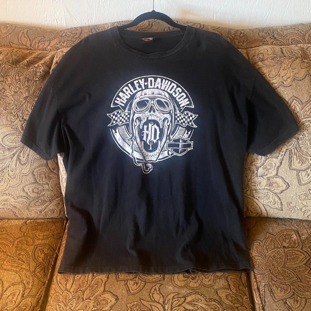 VINTAGE Branded Harley-Davidson Tee - Skull Rider